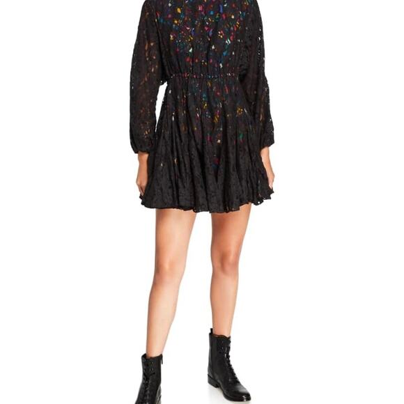 Rhode black mini flowy lace confetti dress size small